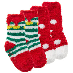 Baby Boys Girls Unisex Christmas Cosy Fluffy Socks Snowman Elf