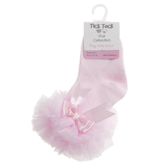 Baby Girls Socks With Decorative Frill Pink Tutu - 1 Pair