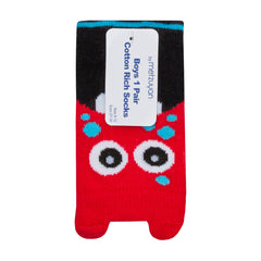 Boys Novelty Cartoon Socks 1 Pair Monster Red