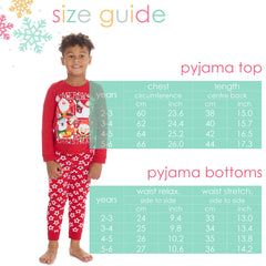 Kids Christmas Long Sleeved Merry Pyjamas Family Lounge Sets Red