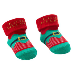 Baby Unisex Festive Booties Christmas Elf - Little Helper Socks in Organza Bag 1 Pair