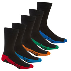 5 Pairs Men's Days Of The Week Multipack Socks