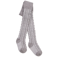 Baby Girls Plain Cable Knit Tights 1 Pair Grey