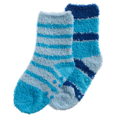 Baby Girls Fluffy Sherpa Fleece Slipper Socks with Non Slip Grippers Blue