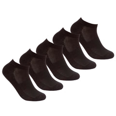 5 Pairs Womens Sports Active Trainer Liners Socks Black