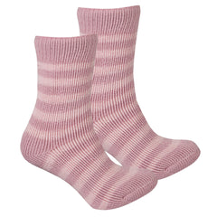 Girls Extreme Thermal Warm Winter Socks Striped Tog 2.45 Light Pink