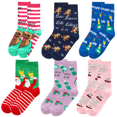 Womens Novelty Festive Christmas Funny Slogan Sock