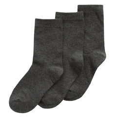 Unisex Girls Boys School Socks 3 Pairs Grey - 3 Pairs