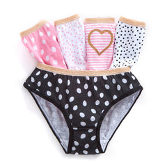 Girls Novelty Design Underwear Briefs Black - 5 Pack