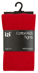 Girls Back To School Plain Tights Red - 1 Pair