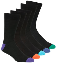 Mens 5 Pairs Plain Heel & Toe Socks