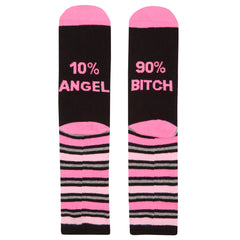 Womens Novelty Funny Slogan Socks Black Angel