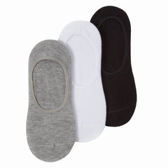 Womens Bamboo Plain No Show Invisible Socks Assorted